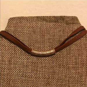 Brown leather choker
